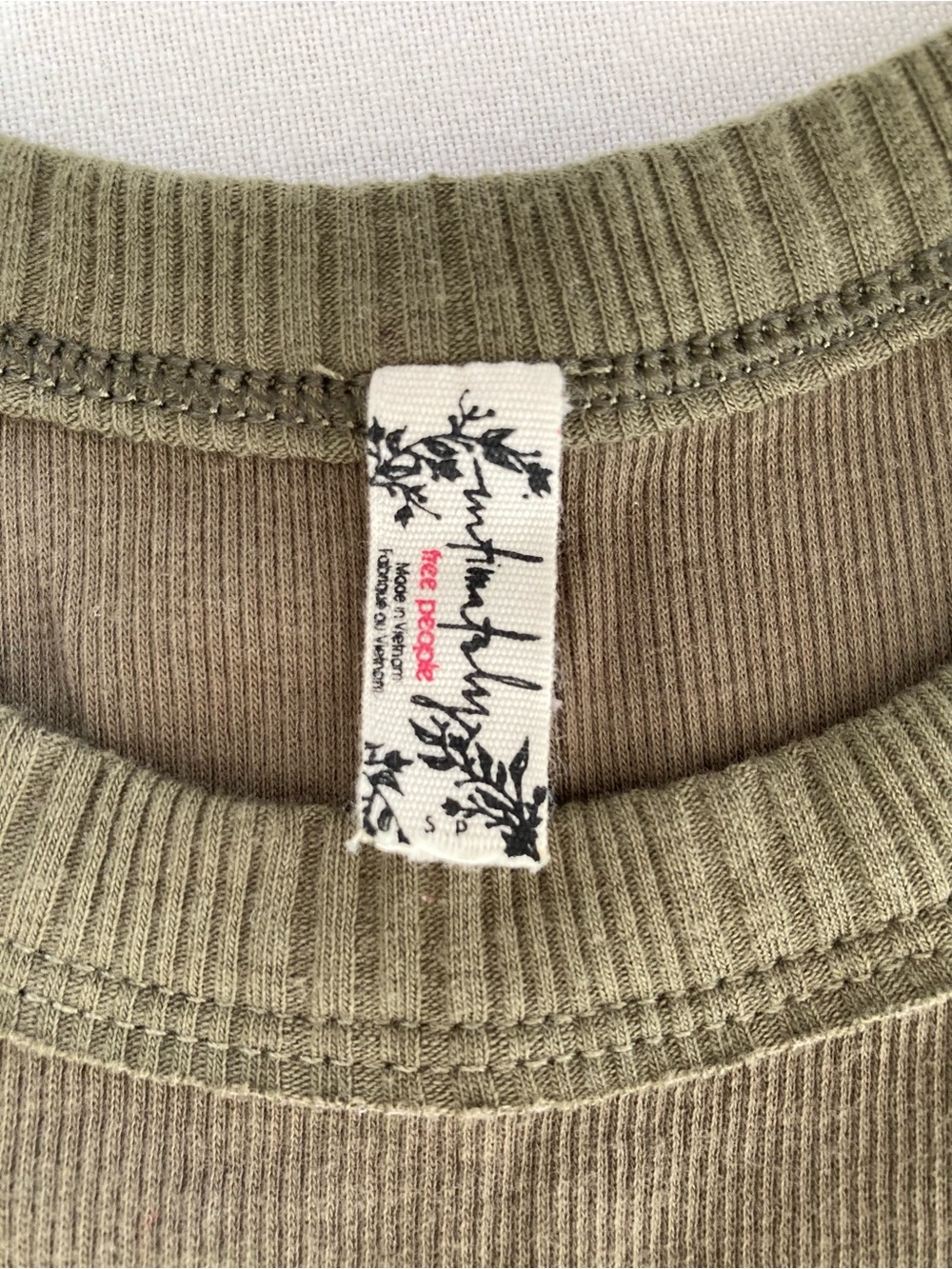 Free people wide eyed high neck tank top small green ribbed racerback - Picture 9 of 12